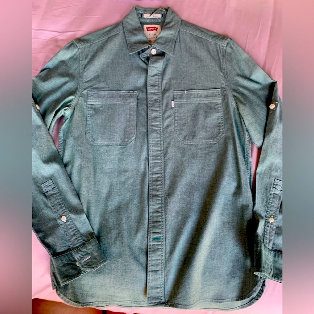Levi’s Structured Button Down Shirt, Green - image 1